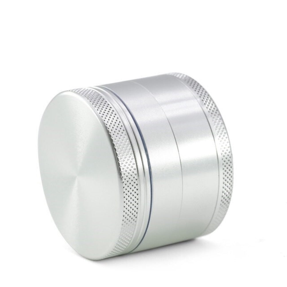 Aluminum Herb Grinder with Magnetic Lid and Pollen Screen | 48mm | Silver