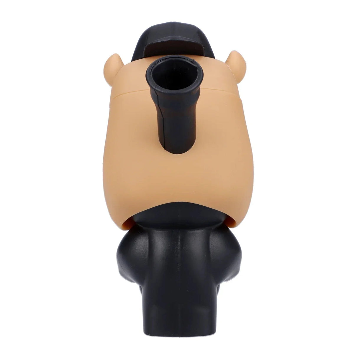 Front view of the Capybara Silipipe, showcasing its unique form and smooth, dark finish.