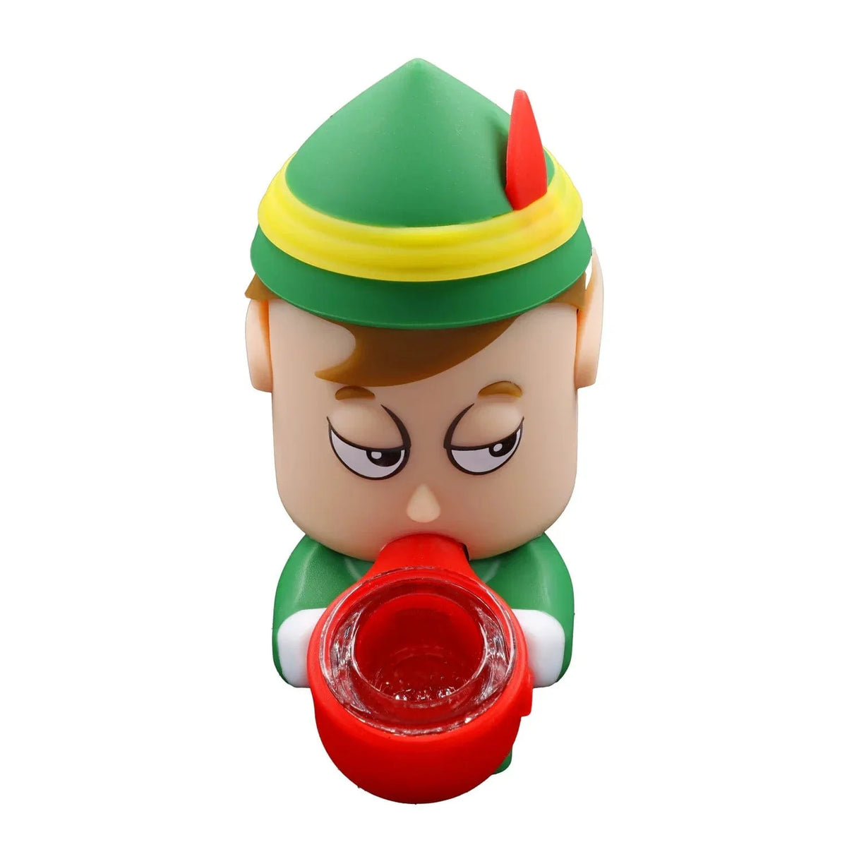 A close-up, front view of the Elf Silipipe, showing its colorful, curved design against a plain white background.