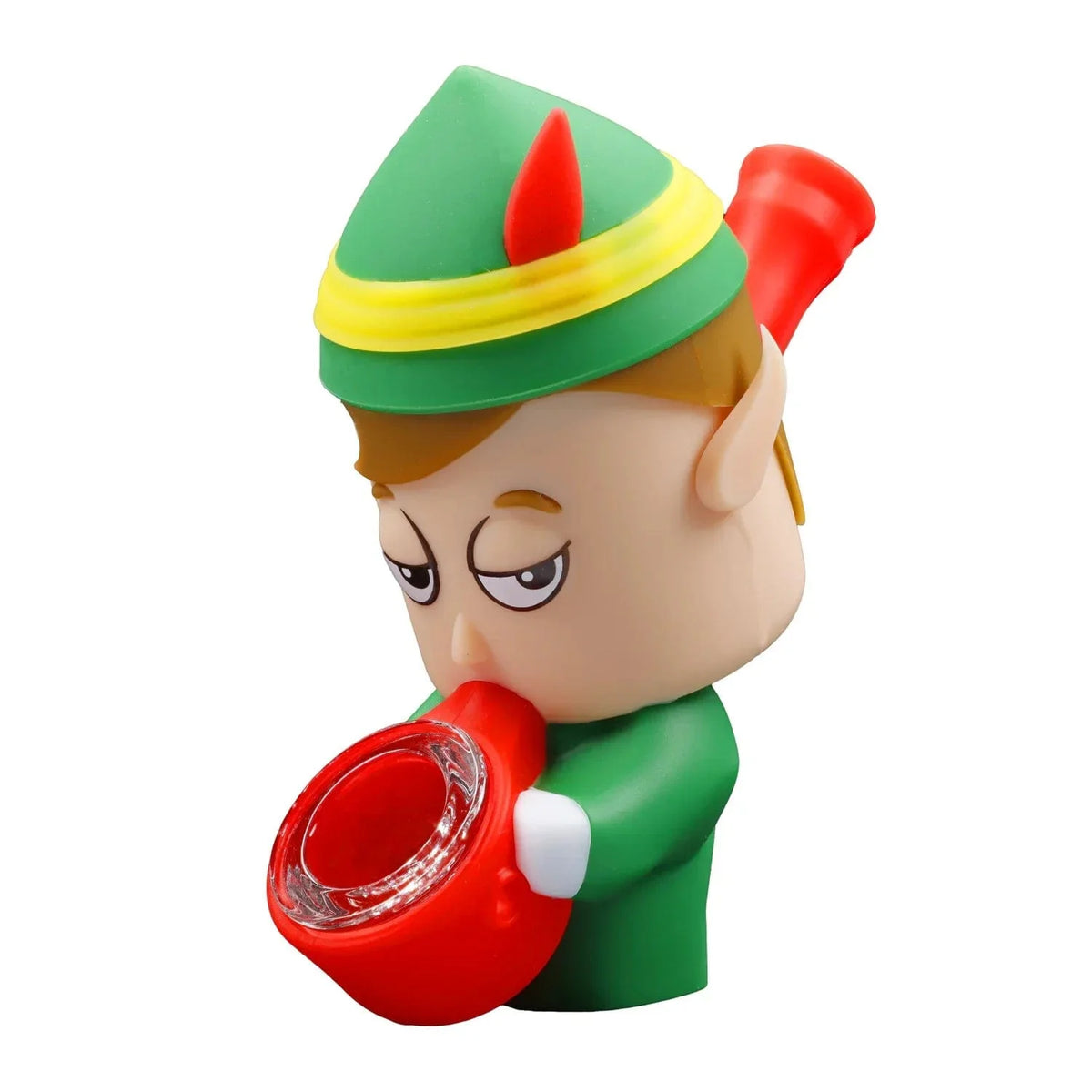 A front view of the Elf Silipipe, showcasing its colorful, sculpted design against a plain white background.