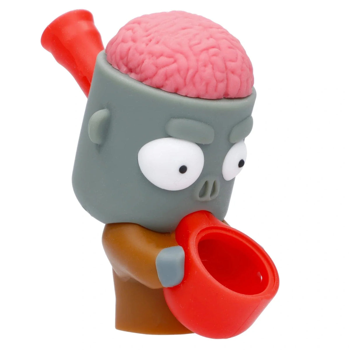 A close-up, angled view of the Zombie Silipipe, showcasing its uniquely shaped, colorful design.