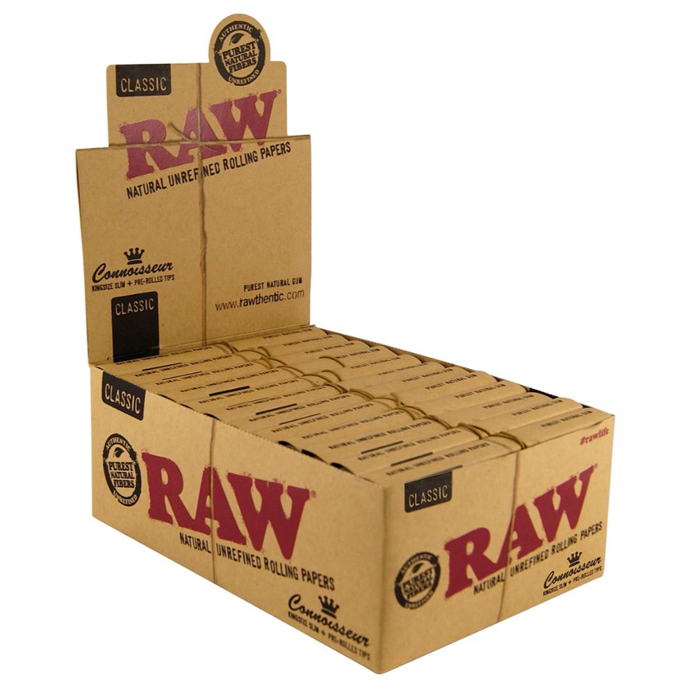 RAW Connoisseur King Size Slim Rolling Papers with Pre-Rolled Filter Tips