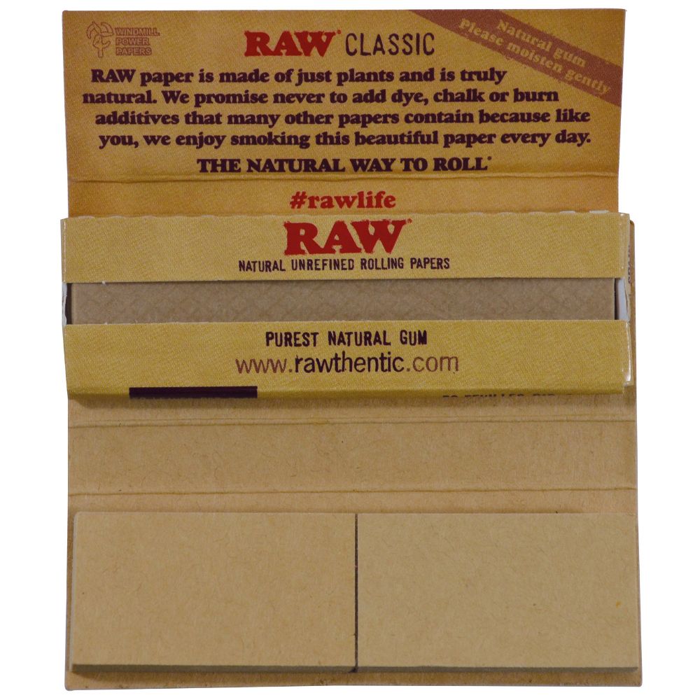 RAW Connoisseur Single Wide Rolling Papers with Filter Tips | Single Pack - Open Package