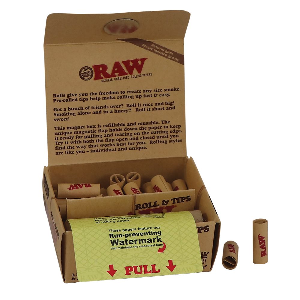 RAW Classic King Size Rolls with Pre-Rolled Filter Tips - 30 Pre-rolled Tips Included