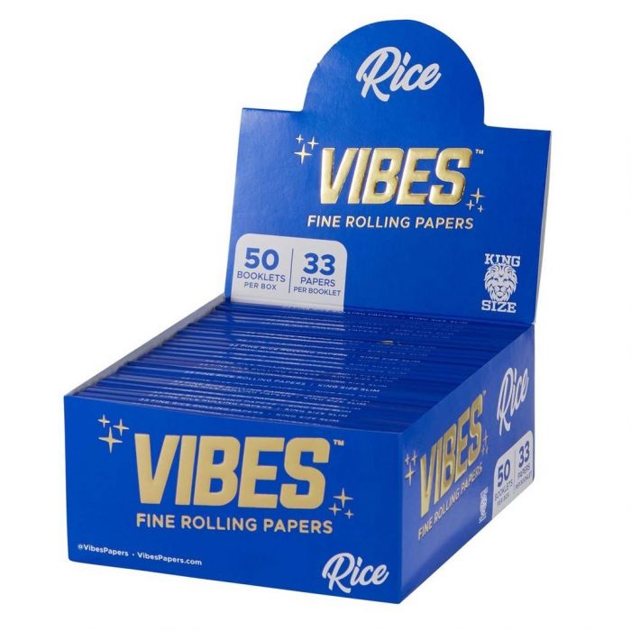 VIBES King Size Slim Rice Rolling Papers | Box main product photo