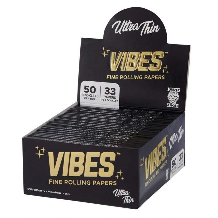 VIBES King Size Slim Ultra Thin Rolling Papers | Box main product photo