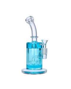 Glass Glycerine Bubbler with Showerhead Percolator | Blue - Side View 1