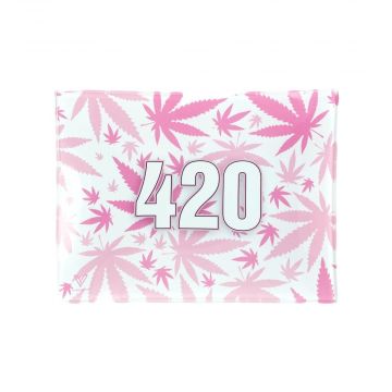 V Syndicate Small Glass Rolling Tray | 420 Pink