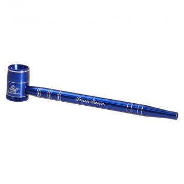 The Screen Queen Pipe - Anodized Aluminum Screenless Hand Pipe - Blue