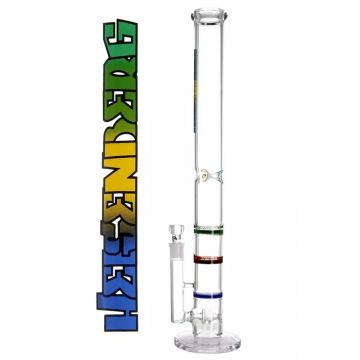 Heisenberg Old School Color-Line Ice Bong with Triple HoneyComb Perc