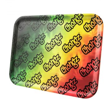 Chongz Compressed Wood Rolling Tray | Rasta - Front View 