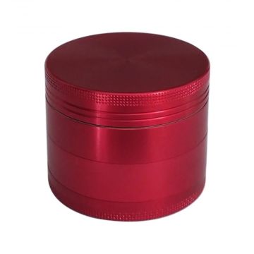 Aluminum Herb Grinder with Pollen Screen and Magnetic Lid | 31mm | Red