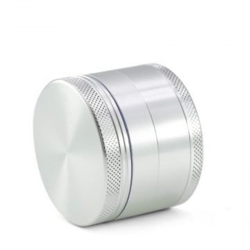 Aluminum Herb Grinder with Pollen Screen and Magnetic Lid | 40mm | Silver
