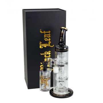Black Leaf Triple Drum Percolator Bong with Ash Catcher | with box