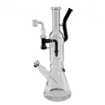 Black Leaf Double Track Hybrid Dab Rig with 2 Mouthpieces