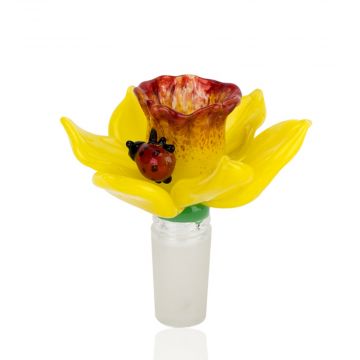 Empire Glassworks Daffodil Flower Glass Herb Bowl | 14.5mm