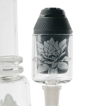 Empire Glassworks Puffco Proxy Attachment | Frosty Lotus | front view | with proxy