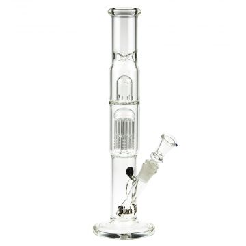 Black Leaf - ELITE Cylinder 6-arm Perc Bong with Carb Hole - Side View 1