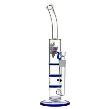Black Leaf Glass Bong with Triple HoneyComb Disc Perc | 42.5cm - Side View 1