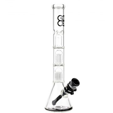 Glasscity Beaker Ice Bong with Double Tree Perc | Black - Side View 1
