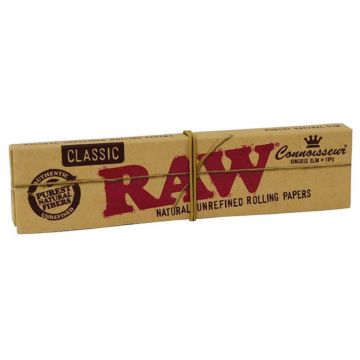 RAW Connoisseur King Size Slim Rolling Papers with Filter Tips 