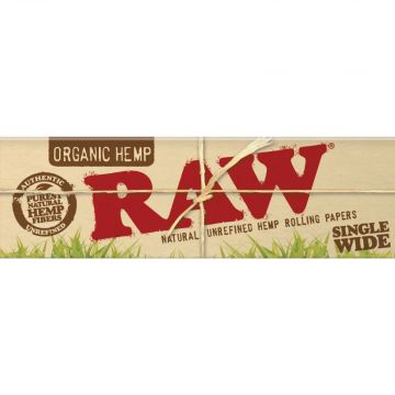 RAW Organic Single Wide Single Window Hemp Rolling Papers 