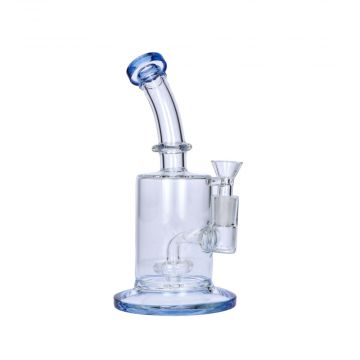 Glass Bubbler with Showerhead Percolator | Blue | side view 1