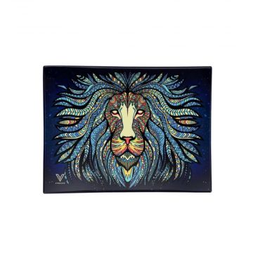 V Syndicate Small Glass Rolling Tray | Tribal Lion