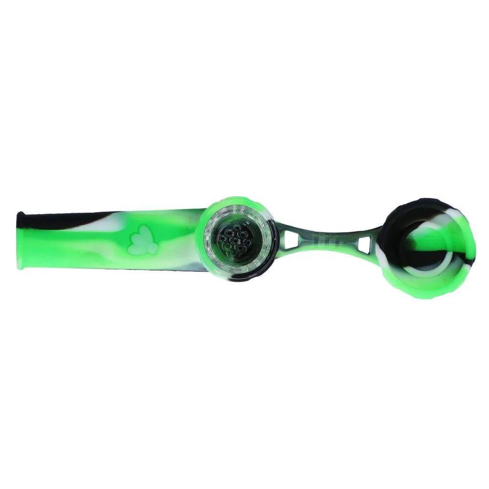 2 Hitter Silicone Pipe Green, Blue, White 
